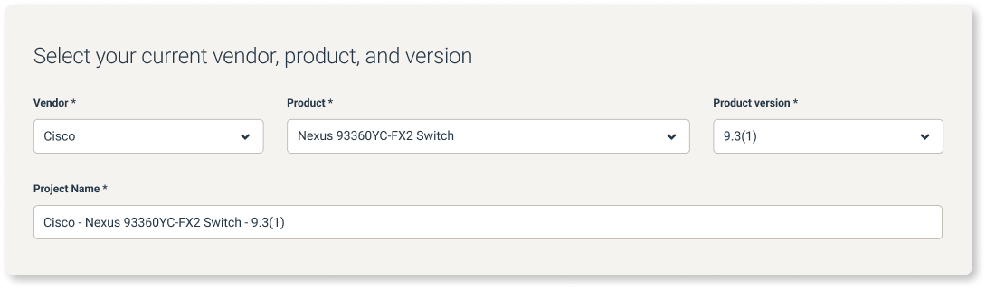 Select compatible versions interface